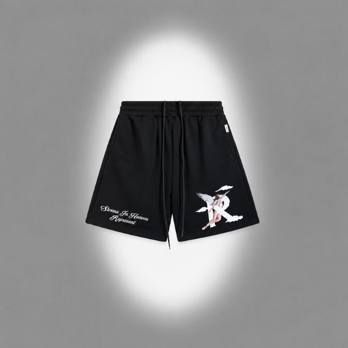 Black RepreBlack Represent Shorts Front Viewsent Shorts Black Represent Shorts front view for men