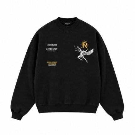 ICARUS SWEATER JET BLACK oversized heavyweight cotton sweater