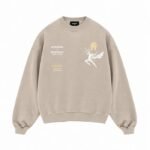 ICARUS SWEATER TAUPE front view men's oversized cotton sweater