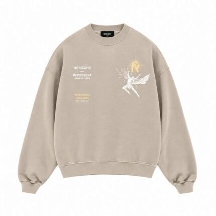 ICARUS SWEATER TAUPE front view men's oversized cotton sweater