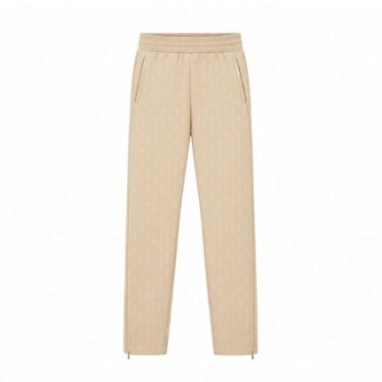 INTARSIA INITIAL SWEATPANT WHEAT front view