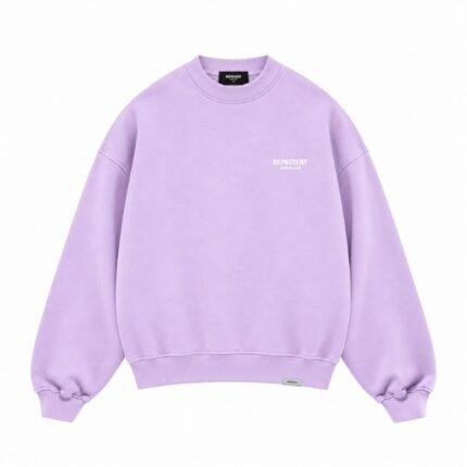 REPRESENT OWNERS CLUB SWEATER LILAC front view in heavyweight cotton