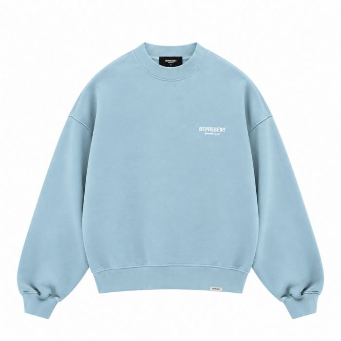 REPRESENT OWNERS CLUB SWEATER POWER BLUE Front REPRESENT OWNERS CLUB SWEATER POWER BLUE front view