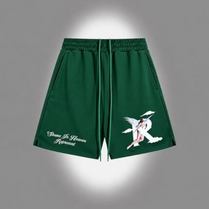 Represent green shorts front view for men