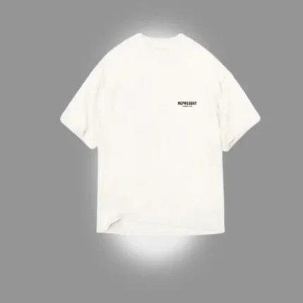 Represent White T Shirt back view in white