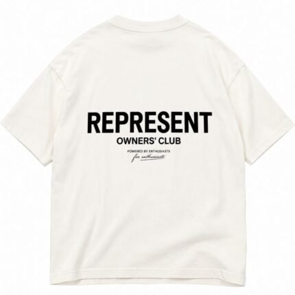 Represent White T Shirt front view in white