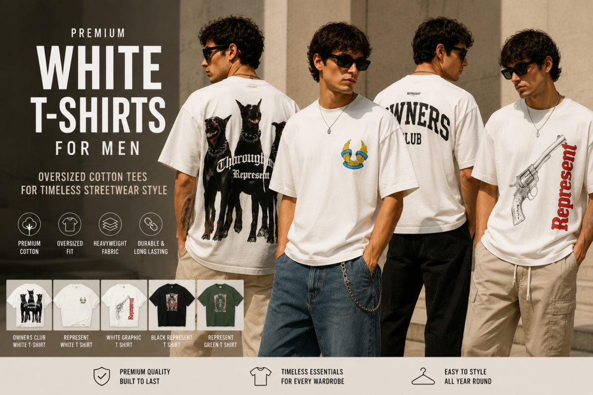 Premium White T Shirts for Men – Oversized Cotton Tees for Timeless Everyday Style