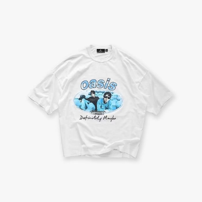 Represent X Oasis Maine Road T-Shirt Front View Represent X Oasis Maine Road T-Shirt front graphic design