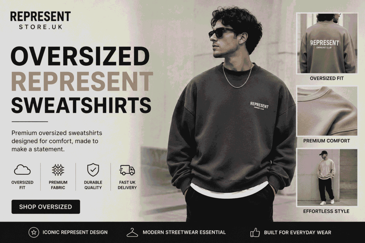 Shop Oversized Represent Sweatshirts featuring premium comfort, relaxed fits, and iconic UK streetwear style.