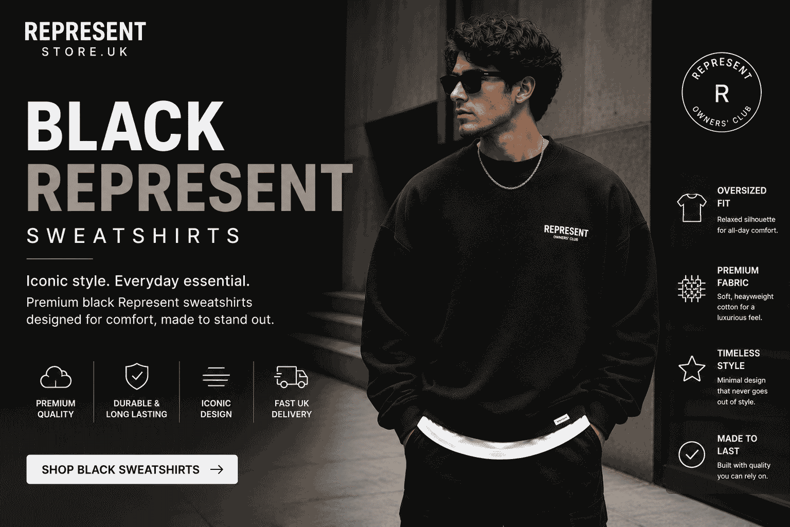 Black Represent Sweatshirts