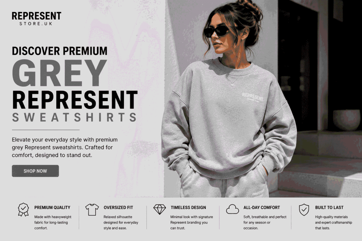Discover Premium Grey Represent Sweatshirts | UK Streetwear Collection
