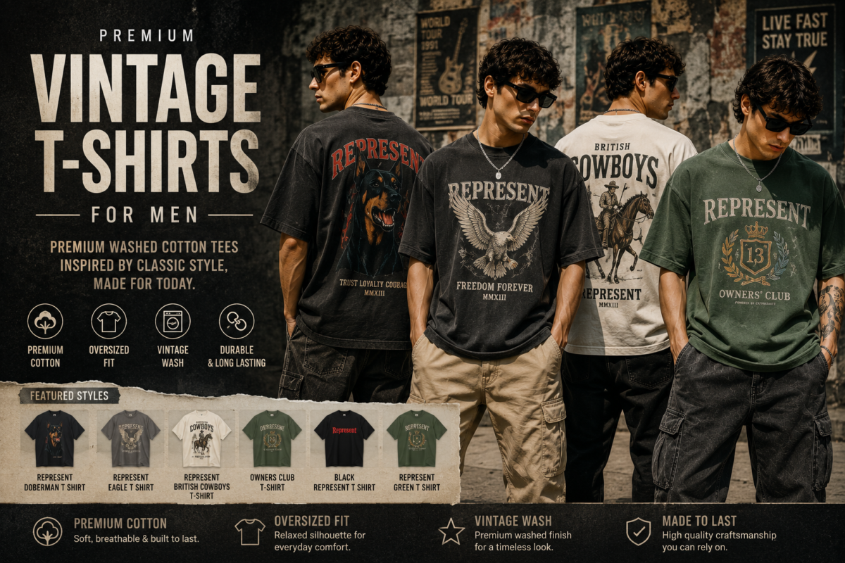 Vintage T Shirts for Men – Premium Washed Cotton Streetwear Tees