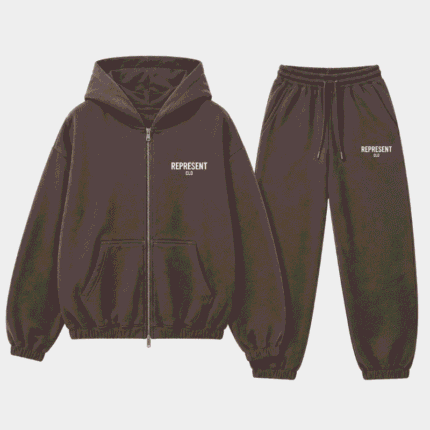 Mocha Represent Tracksuit front view.