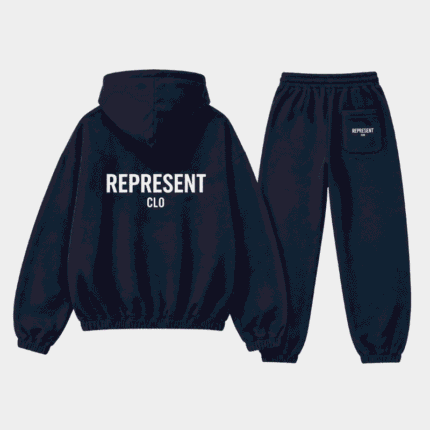 Navy Represent Tracksuit back view.