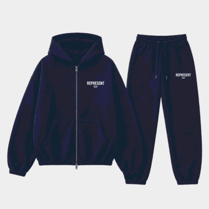Navy Represent Tracksuit – Front View.