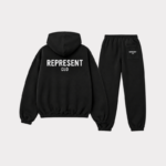 Represent Black Tracksuit back view.