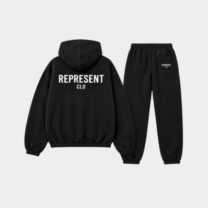 Represent Black Tracksuit back view.