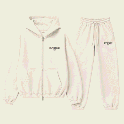 Represent Cream Tracksuit front view
