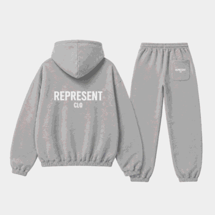 Represent Grey Tracksuit back view.