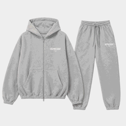 Represent Grey Tracksuit front view.