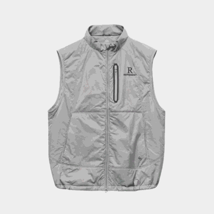 Represent Grey Puffer Jacket front view for men