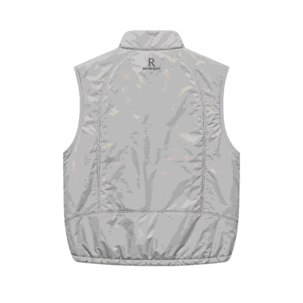 Represent Grey Puffer Jacket back view for men