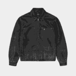 Represent Leather Jacket Black front view for men