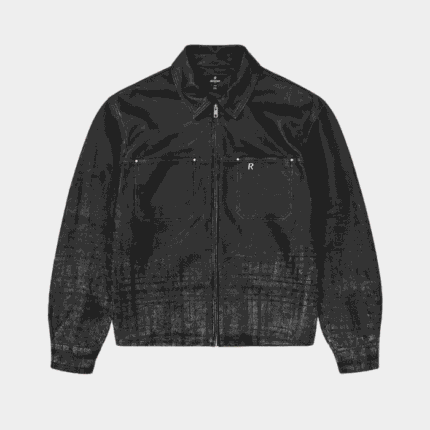 Represent Leather Jacket Black front view for men
