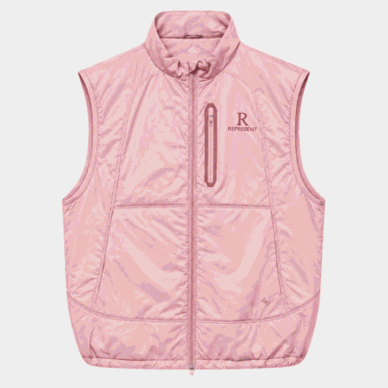 Represent Pink Puffer Jacket front view for men