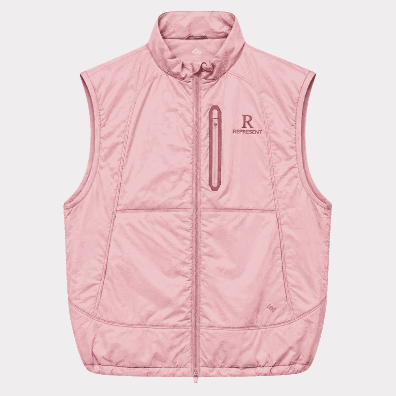Represent Pink Puffer Jacket – Front Represent Pink Puffer Jacket front view for men