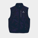 Represent Navy Puffer Jacket front view for men
