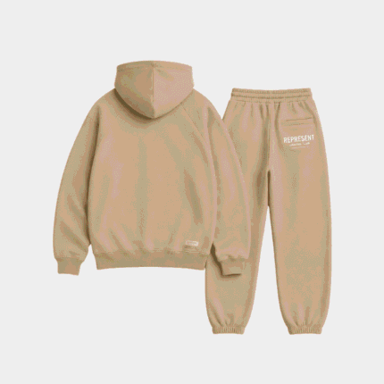Beige Represent Tracksuit back view.