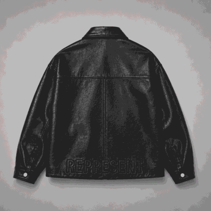Represent Mens Leather Jackets Faux back view