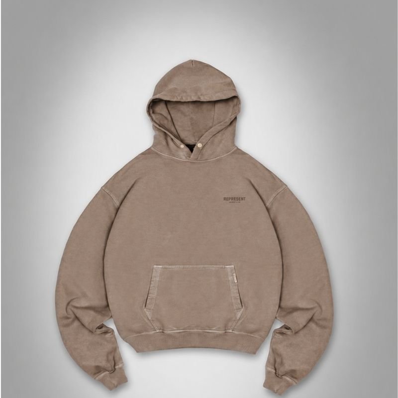 Represent Hoodie Brown Front View Represent Hoodie Brown front view