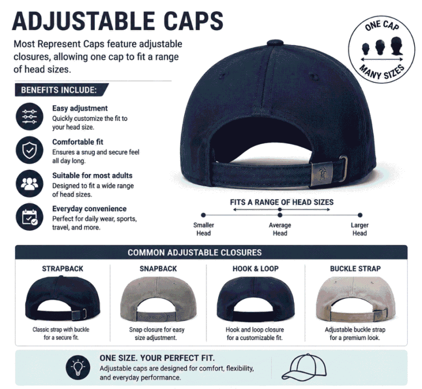 Represent Adjustable Caps – One Size, Your Perfect Fit