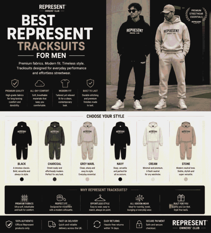 Best Represent Tracksuits for Men – Premium Streetwear Collection
