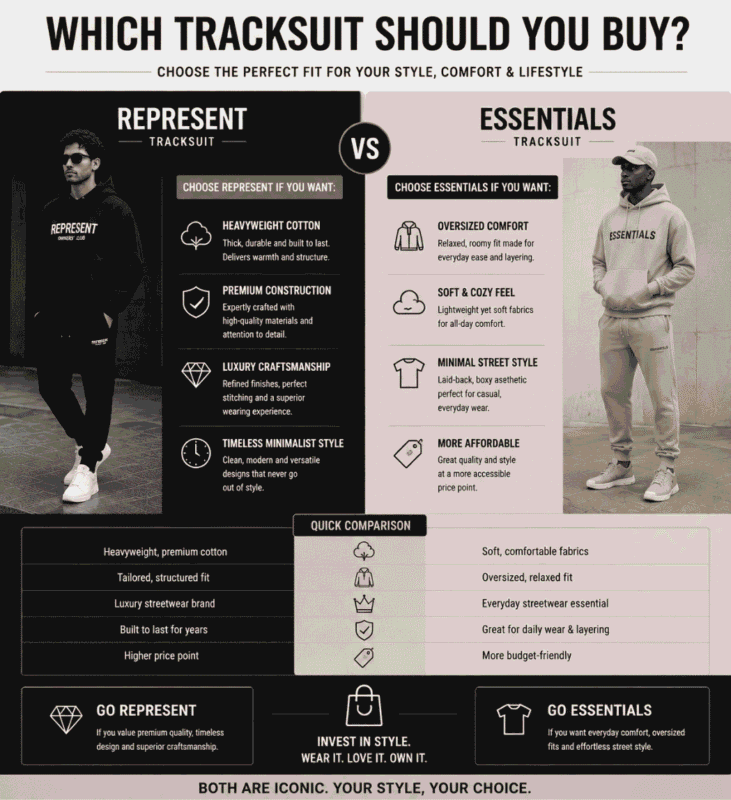 Which Tracksuit Should You Buy? – Represent vs Essentials Comparison Guide