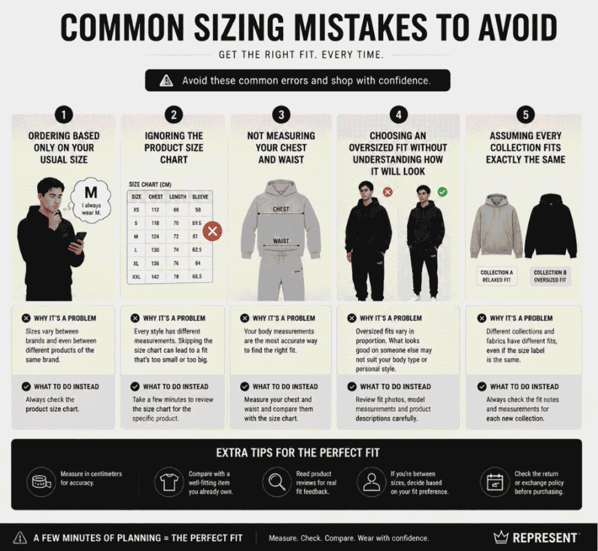 Common Sizing Mistakes to Avoid – Represent Tracksuit Fit Guide