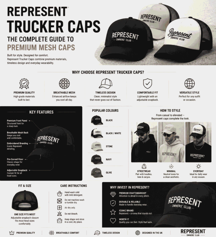 Represent Trucker Caps – The Complete Guide to Premium Mesh Caps