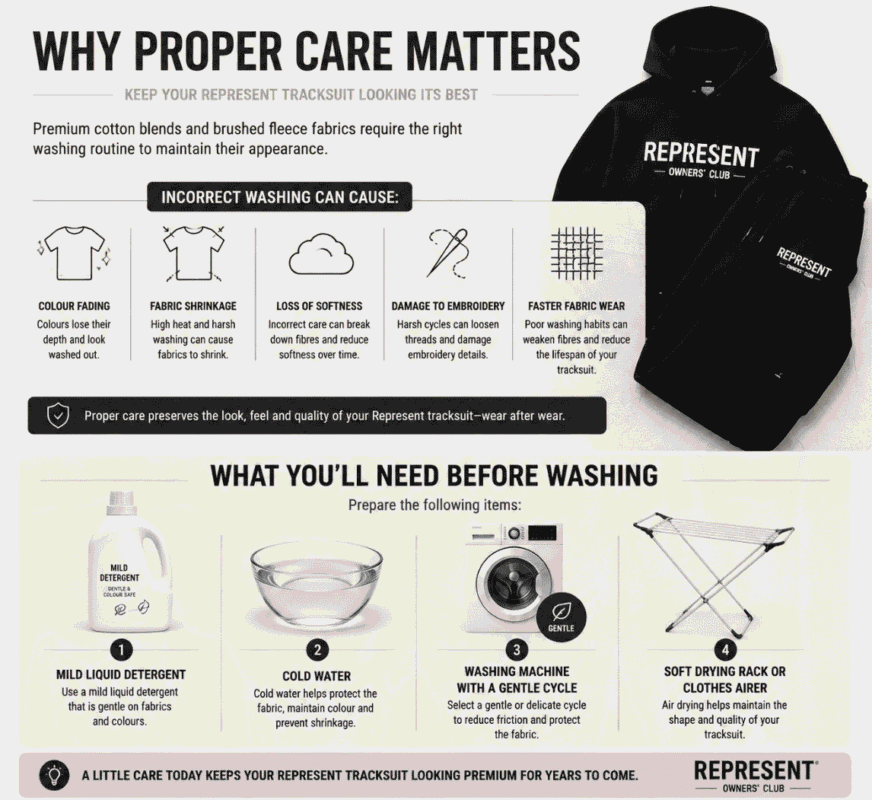 What You'll Need Before Washing – Represent Tracksuit Care Essentials