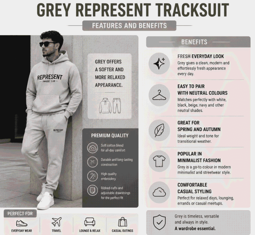 Grey Represent Tracksuit – Features and Benefits