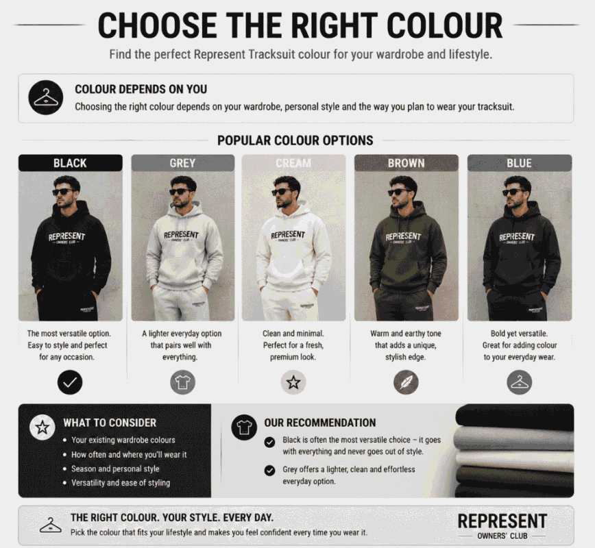 Choose the Right Colour – Represent Tracksuit Colour Guide