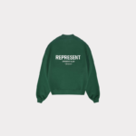 Green sweatshirt front view by Represent