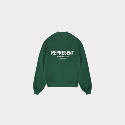 Green sweatshirt front view by Represent