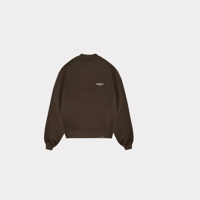 Brown Sweatshirt Front View Men's brown sweatshirt front view