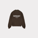 Men's brown sweatshirt back view