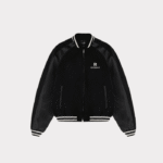 Represent Varsity Jacket Black front view for men