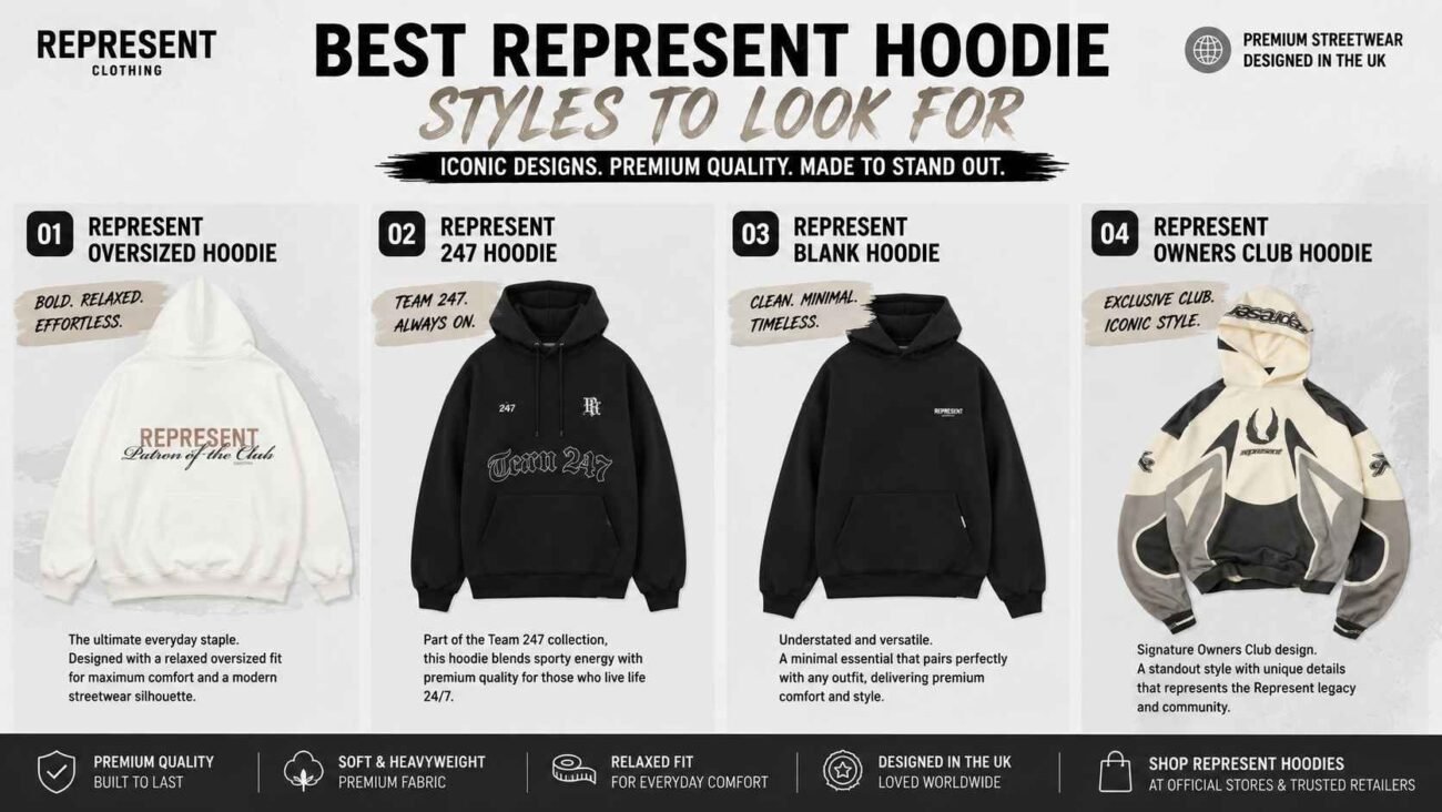 Best Represent hoodie styles for UK streetwear