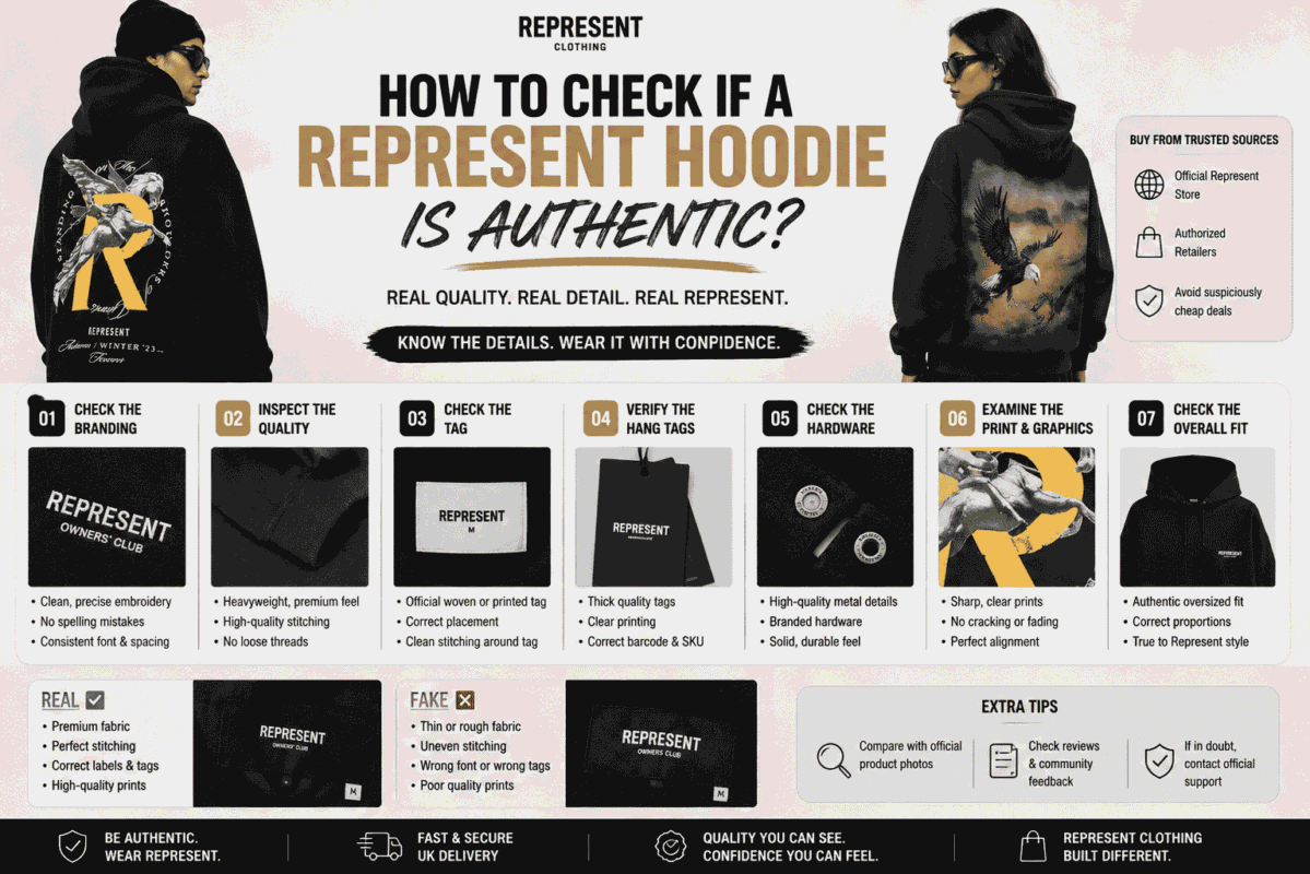 How to check if a Represent hoodie is authentic