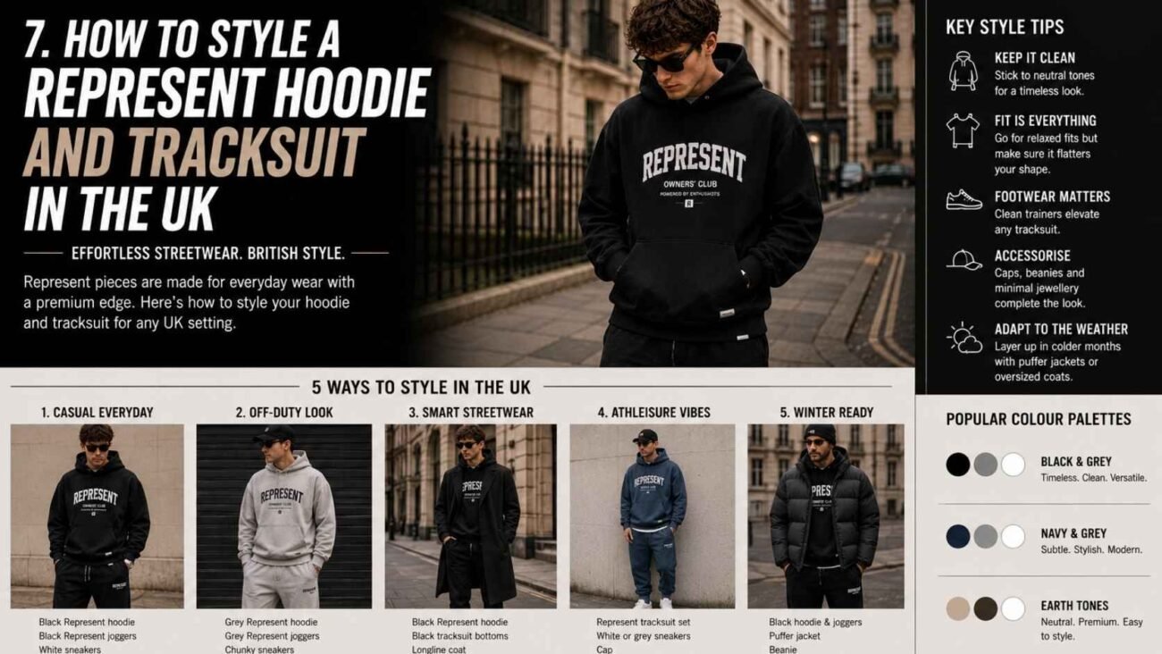 Represent Hoodie and Tracksuit styled for UK streetwear